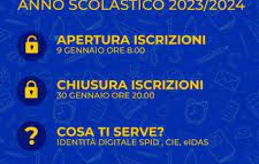 PROROGA AL 4 FEBBRAIO 2023  ISCRIZIONI ON LINE A.S. 2023/2024  SCUOLA PRIMARIA E SECONDARIA DI I GRADO 